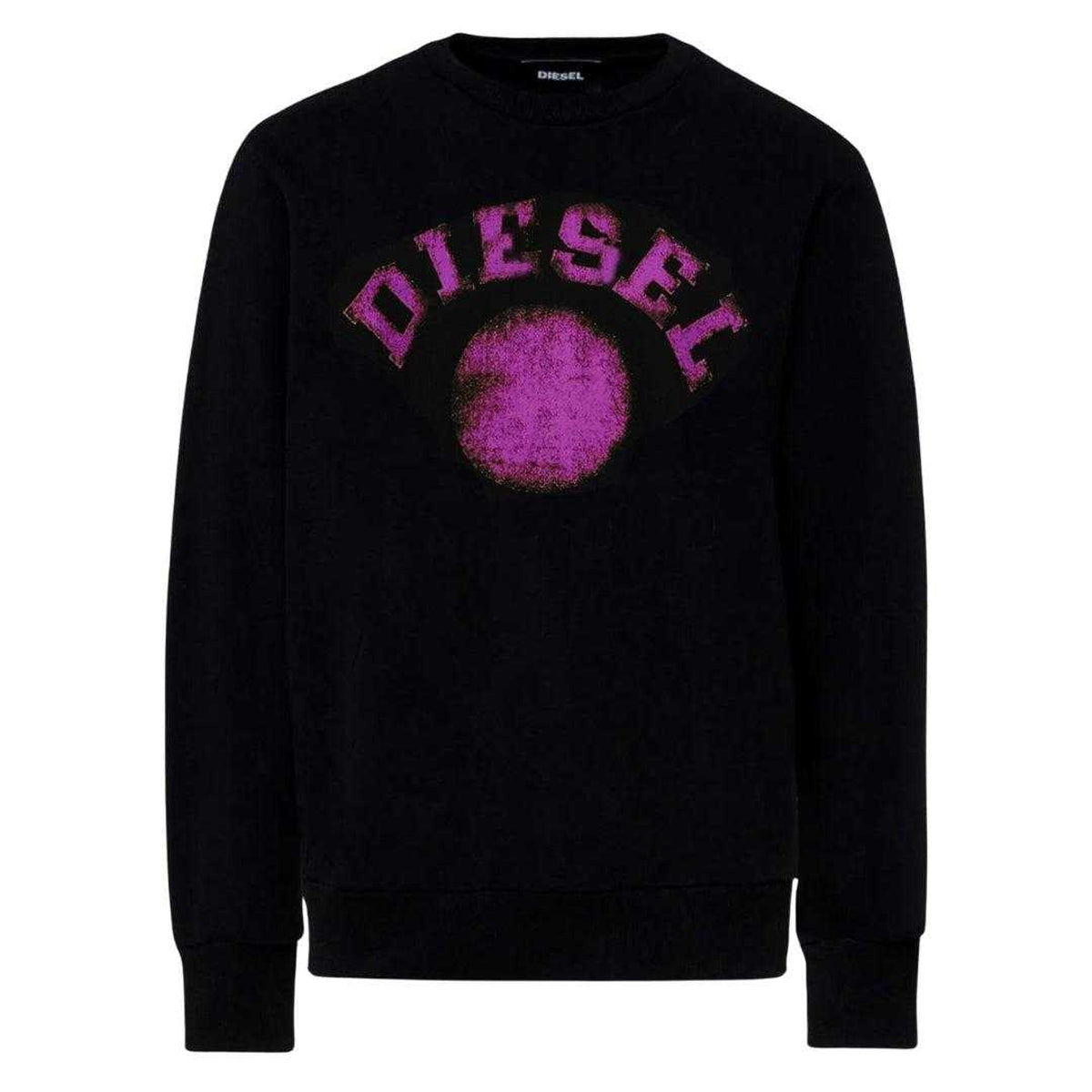 Black - Front - Diesel Mens Faded Dot Logo Sweatshirt