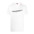 White - Front - Diesel Unisex Adult Industry Denim Division Logo T-Shirt