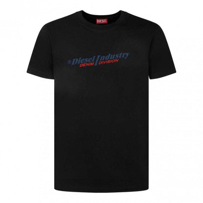 Black - Front - Diesel Unisex Adult Industry Denim Division Logo T-Shirt