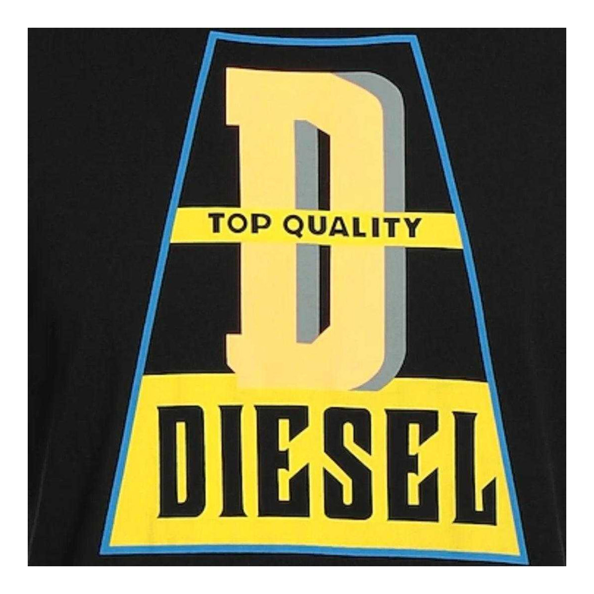 Black - Side - Diesel Unisex Adult Top Quality Logo T-Shirt