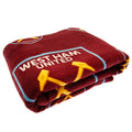 Claret Red-Blue-Yellow - Front - West Ham United FC Sherpa Fleece Crest Blanket