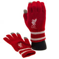 Red - Front - Liverpool FC Childrens-Kids Knitted Crest Touch Gloves