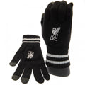 Black - Front - Liverpool FC Childrens-Kids Knitted Crest Touch Gloves