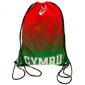 Red-Green - Front - FA Wales Cymru Crest Drawstring Bag