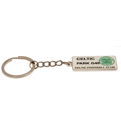 Silver-White - Back - Celtic FC Street Sign Keyring