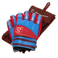 Claret Red-Sky Blue - Back - West Ham United FC Childrens-Kids Delta Crest Goalkeeper Gloves