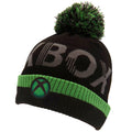 Black-Green - Front - Xbox Childrens-Kids Bobble Logo Beanie