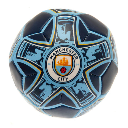 Navy-Sky Blue - Front - Manchester City FC Crest Soft Mini Football