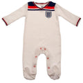 White-Red-Blue - Front - England FA Baby 1982 World Cup Retro Sleepsuit