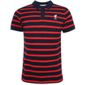 Red-Navy - Front - Liverpool FC Mens Stripe Polo Shirt