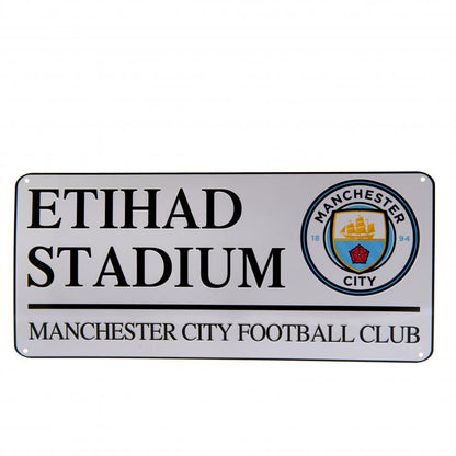 White - Front - Manchester City FC Official Street Sign