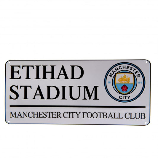 White - Front - Manchester City FC Official Street Sign