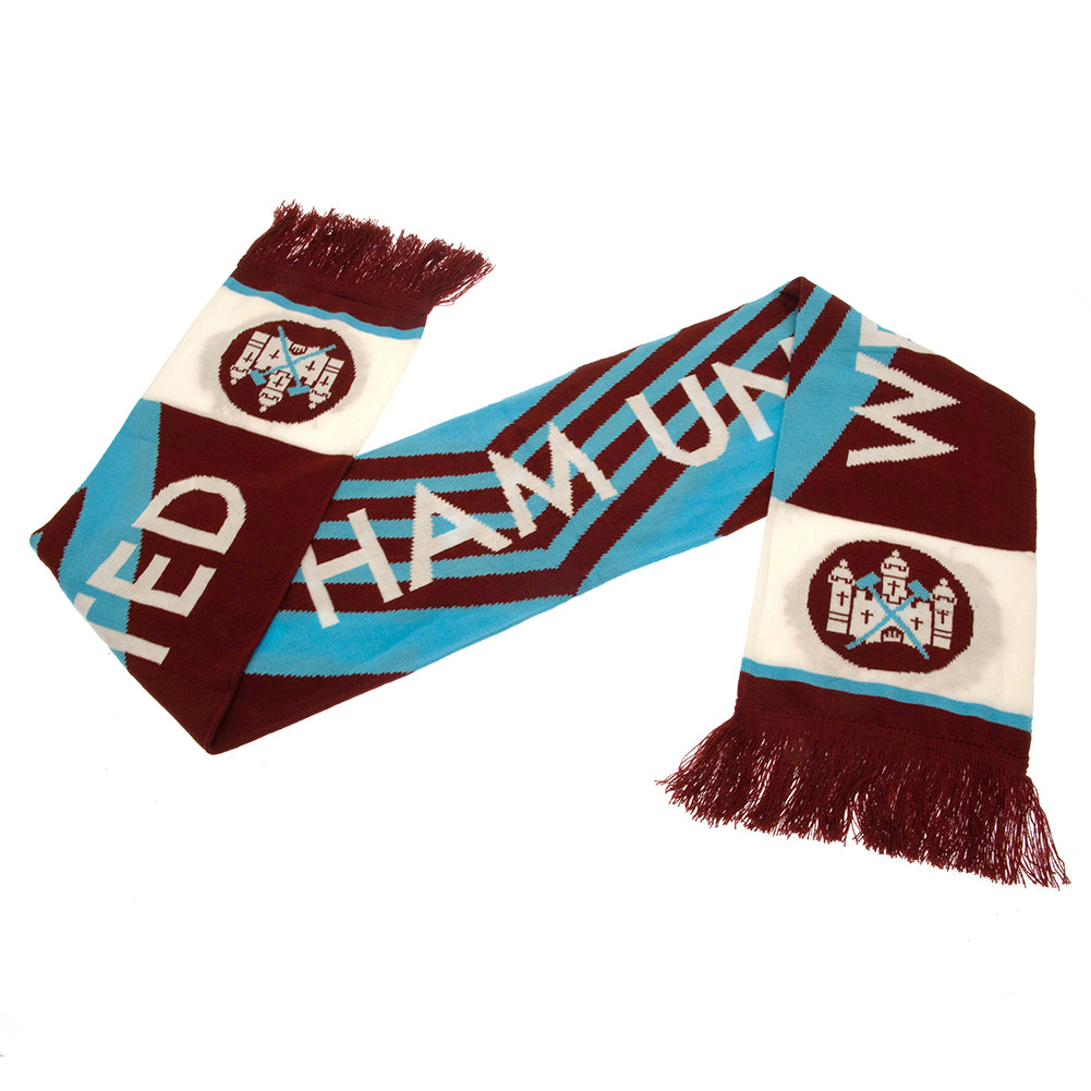 Claret Red-Blue-White - Back - West Ham United FC 1976 Retro Scarf