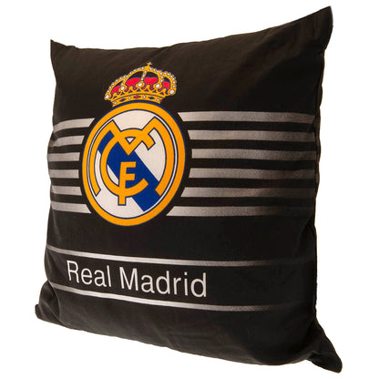 Black-White - Front - Real Madrid CF Crest Filled Cushion