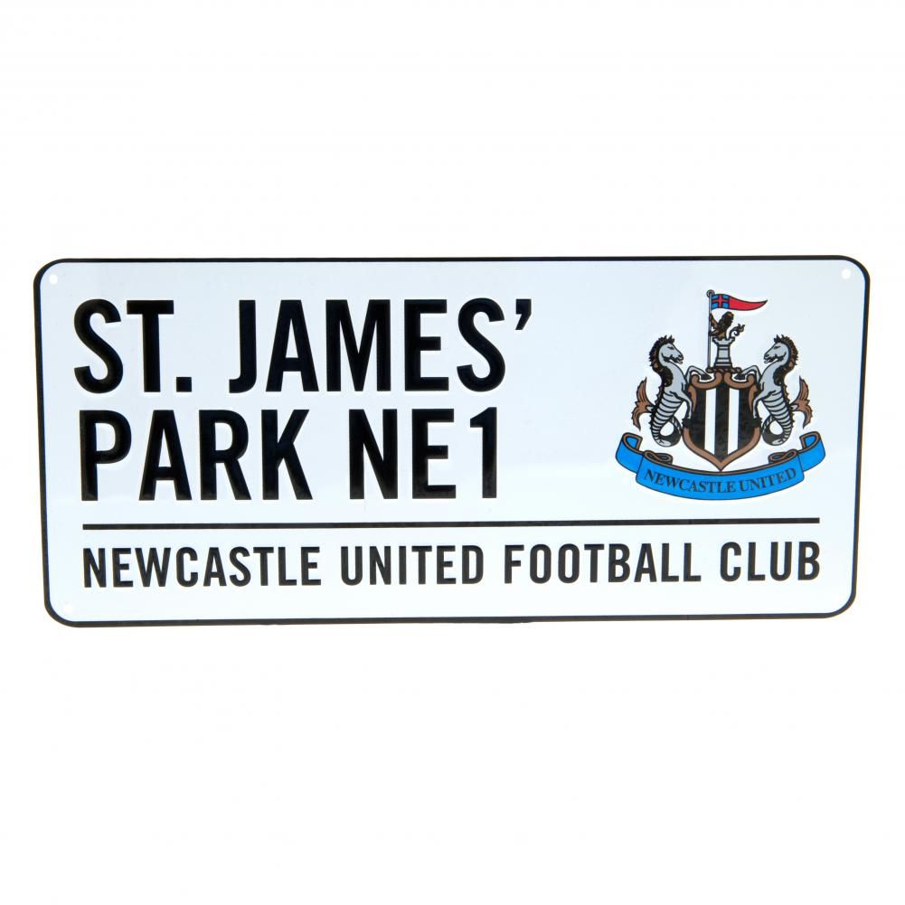 White - Front - Newcastle United FC Official Street Sign