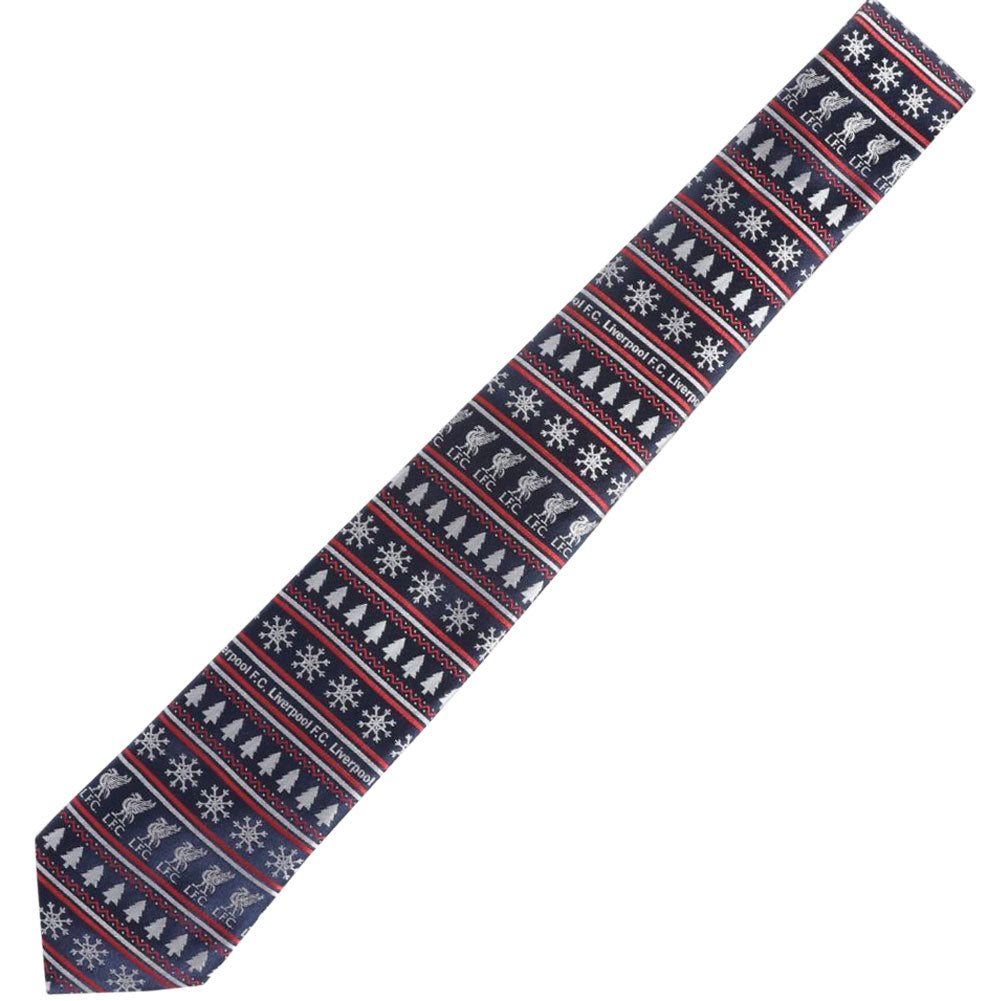 Navy-Red-White - Back - Liverpool FC Mens Christmas Tie