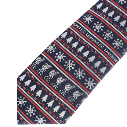 Navy-Red-White - Side - Liverpool FC Mens Christmas Tie