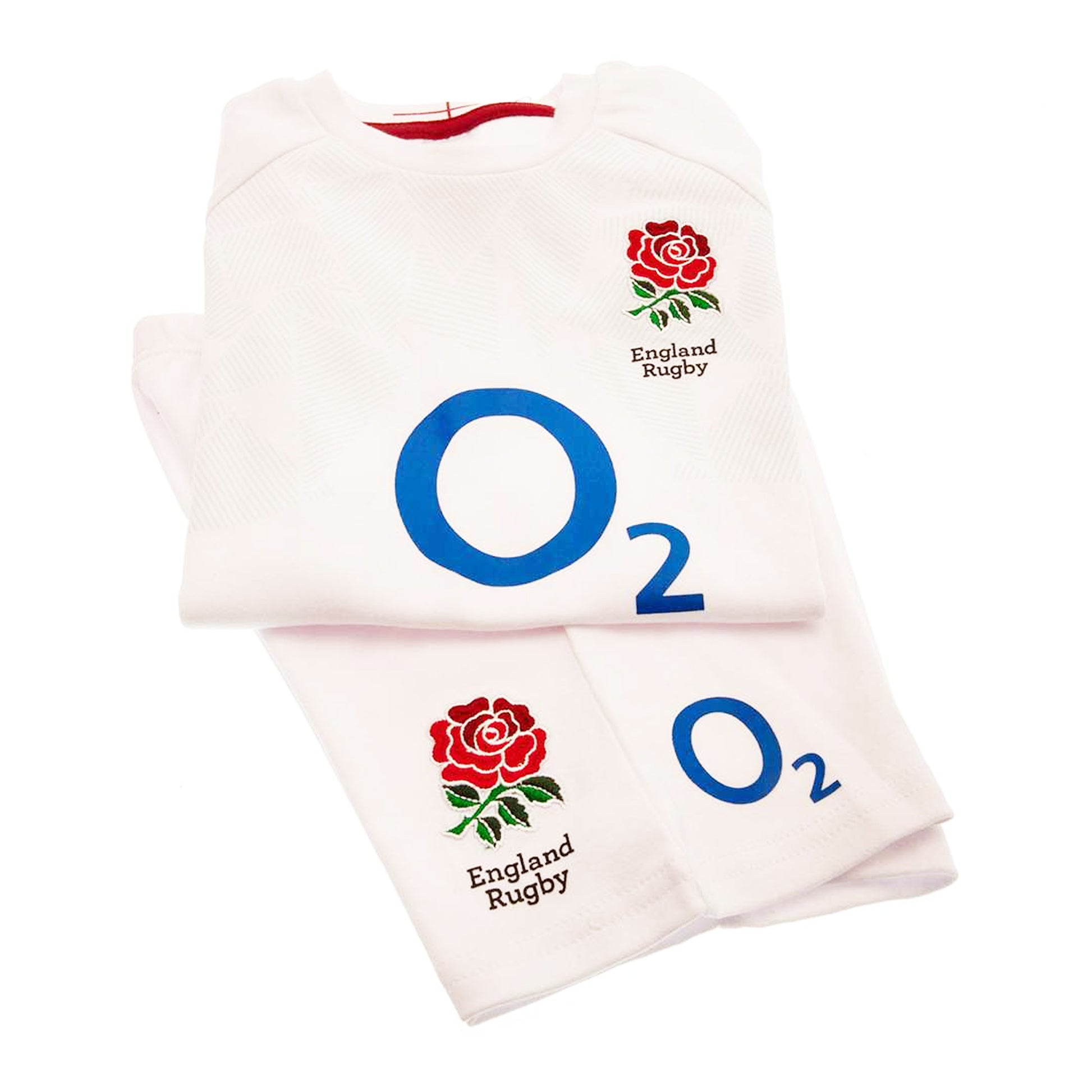 White - Side - England RFU Baby Home Kit T-Shirt & Shorts Set