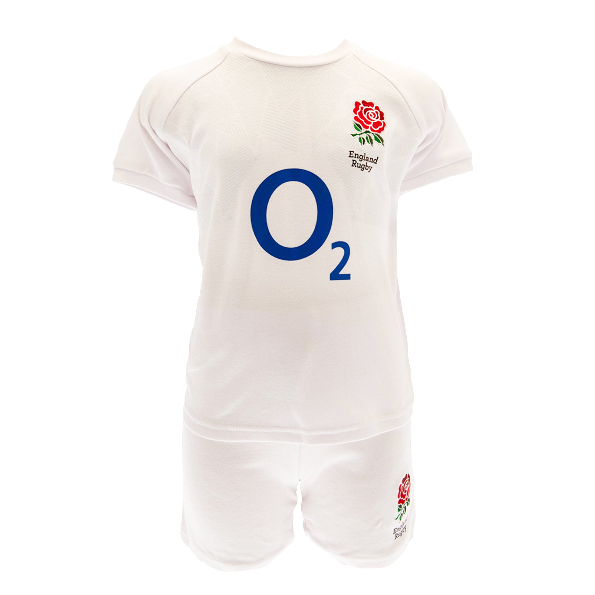 White - Front - England RFU Baby Home Kit T-Shirt & Shorts Set