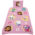 Pink-Yellow-White - Front - Gabby´s Dollhouse Reversible Duvet Cover Set