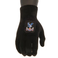 Black - Back - Crystal Palace FC Childrens-Kids Knitted Gloves