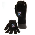 Black - Front - Crystal Palace FC Childrens-Kids Knitted Gloves