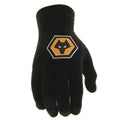 Black-Yellow - Back - Wolverhampton Wanderers FC Childrens-Kids Knitted Gloves