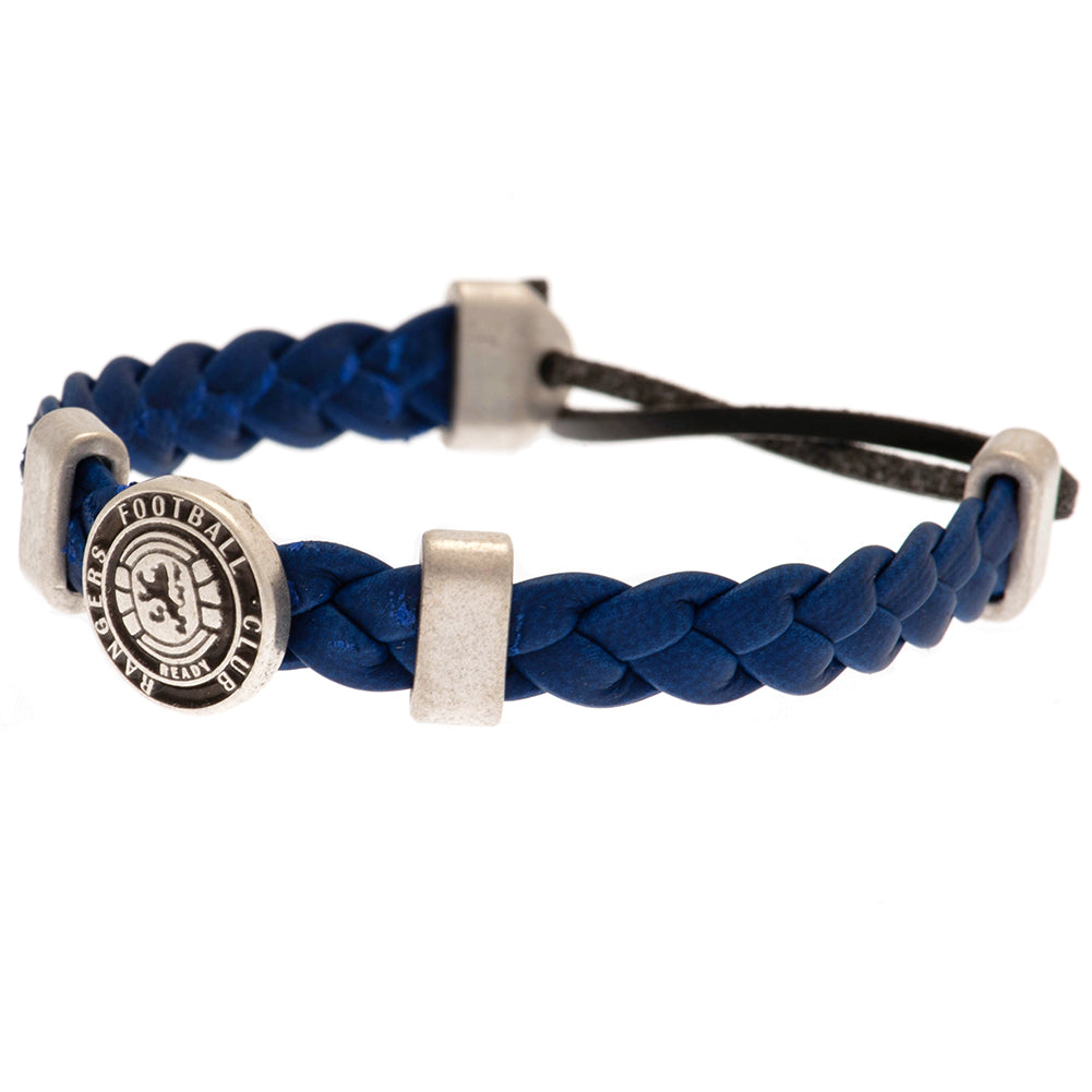 Silver-Blue-Black - Back - Rangers FC PU Slider Bracelet