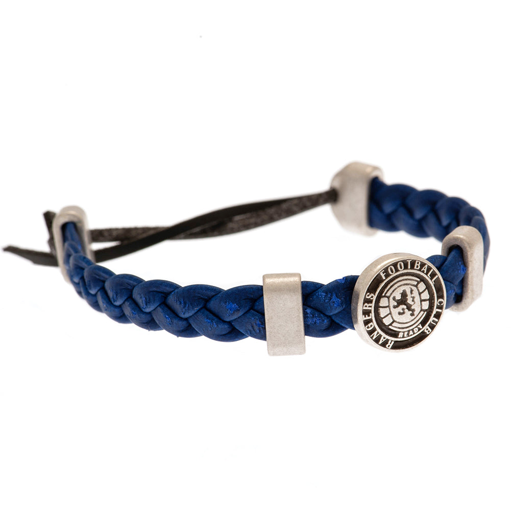 Silver-Blue-Black - Side - Rangers FC PU Slider Bracelet