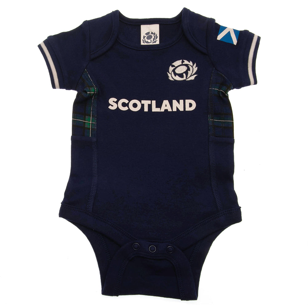 White-Navy - Back - Scotland RU Baby 2023-2024 Bodysuit (Pack of 2)