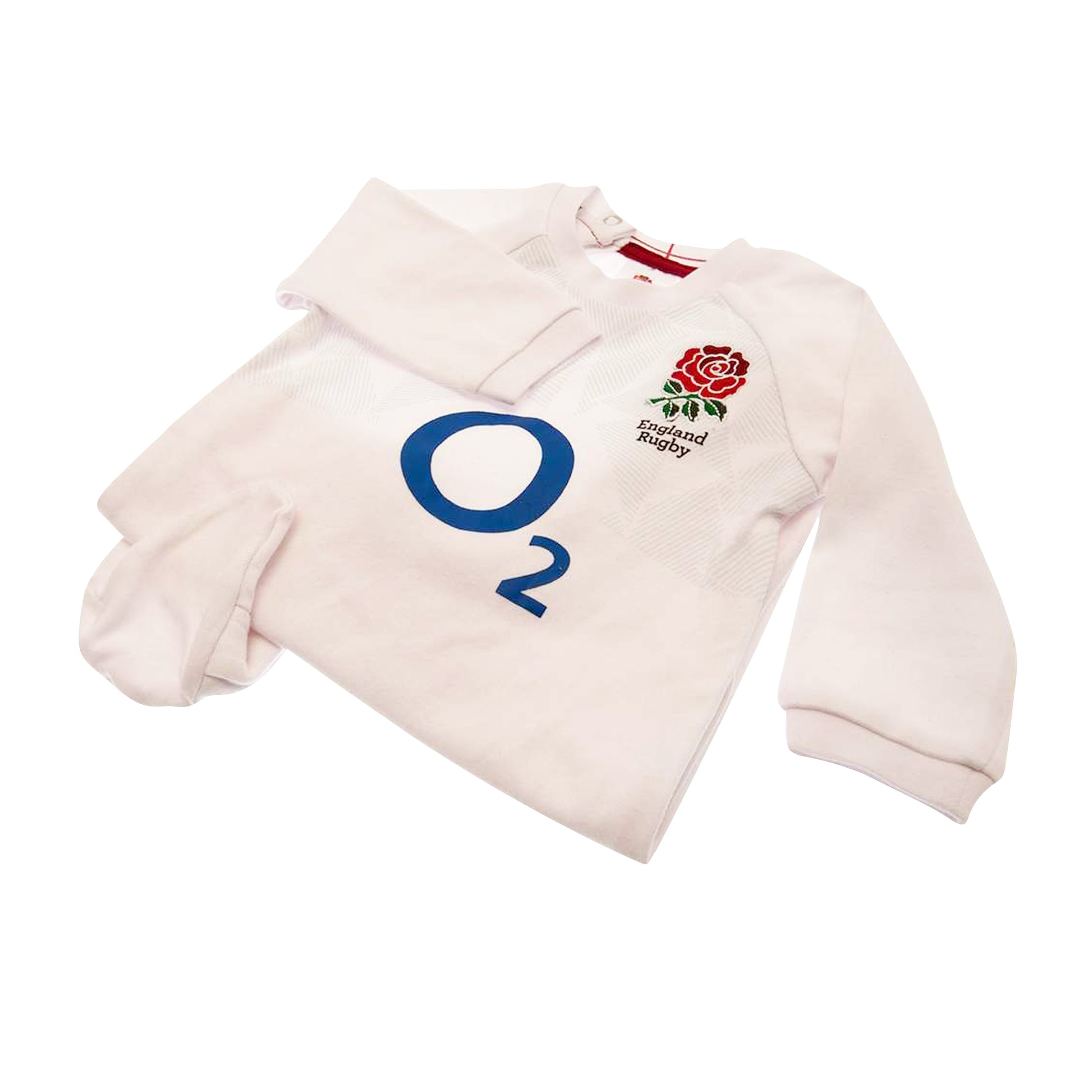 White-Red - Back - England RFU Baby 2023-2024 Sleepsuit