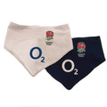 White-Navy Blue - Front - England RFU Baby Crest Bib (Pack of 2)