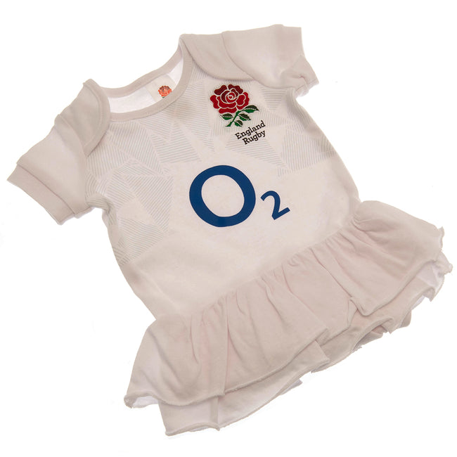 White-Red - Back - England RFU Baby 2023-2024 Double Frill Tutu