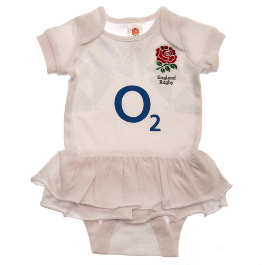 White-Red - Front - England RFU Baby 2023-2024 Double Frill Tutu