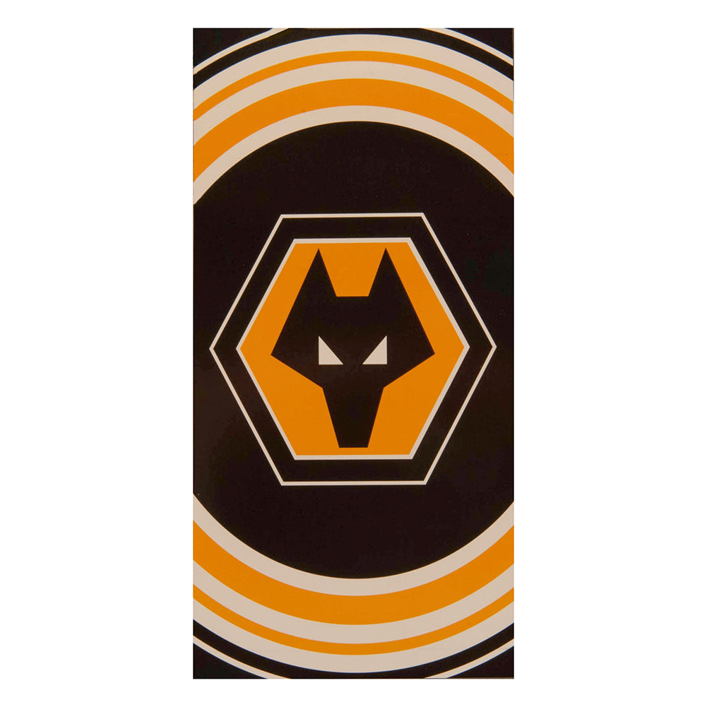 Black-Yellow - Front - Wolverhampton Wanderers FC Crest Beach Towel