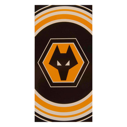 Black-Yellow - Front - Wolverhampton Wanderers FC Crest Beach Towel