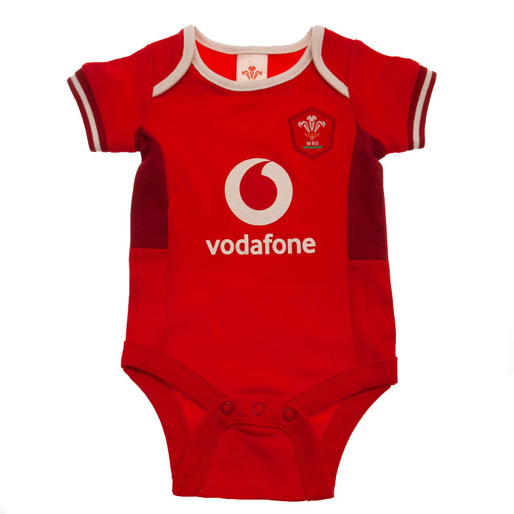 Red-White-Black-Yellow - Back - Wales RU Baby Bodysuit (Pack of 2)