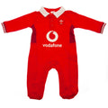 Red - Front - Wales RU Baby Crest Sleepsuit