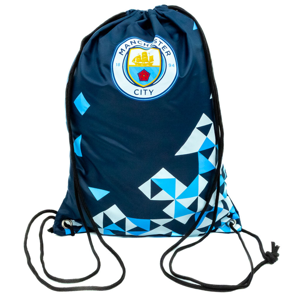 Blue-White-Yellow - Front - Manchester City FC Particle Drawstring Bag