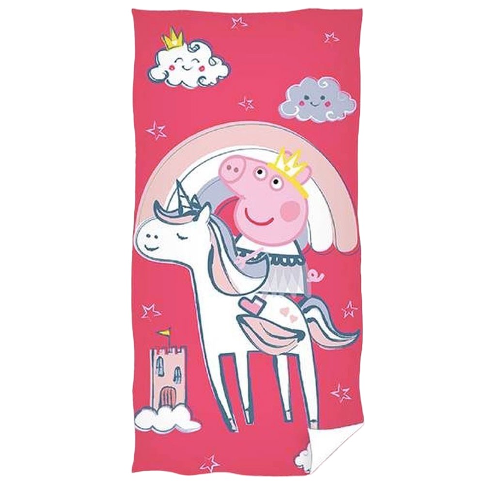 Pink-White - Front - Peppa Pig Unicorn Beach Towel