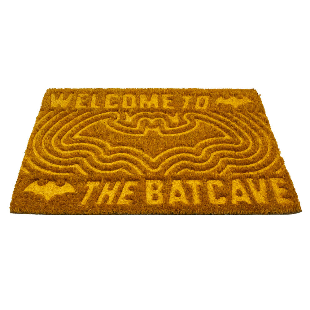 Brown-Yellow - Front - Batman Welcome To The Batcave Embossed Door Mat