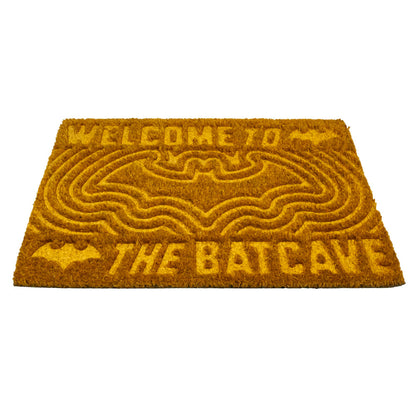 Brown-Yellow - Front - Batman Welcome To The Batcave Embossed Door Mat