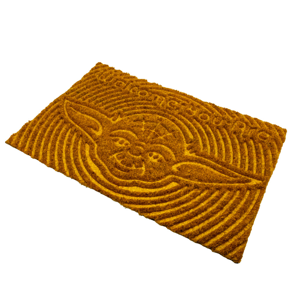 Brown-Yellow - Back - Star Wars Welcome You Are Embossed Yoda Door Mat