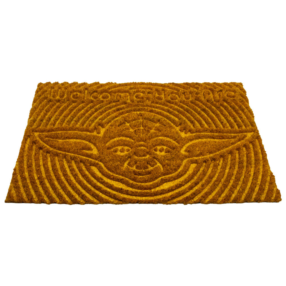 Brown-Yellow - Front - Star Wars Welcome You Are Embossed Yoda Door Mat