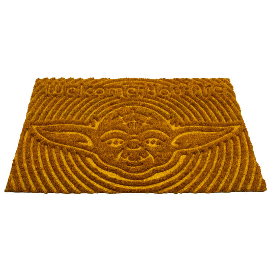 Brown-Yellow - Front - Star Wars Welcome You Are Embossed Yoda Door Mat