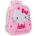 Pink-White - Front - Hello Kitty Childrens-Kids Floral Backpack
