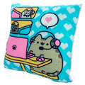 Baby Pink-Blue - Front - Pusheen Polyester Hearts Cushion