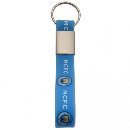 Blue - Front - Manchester City FC Silicone Keyring