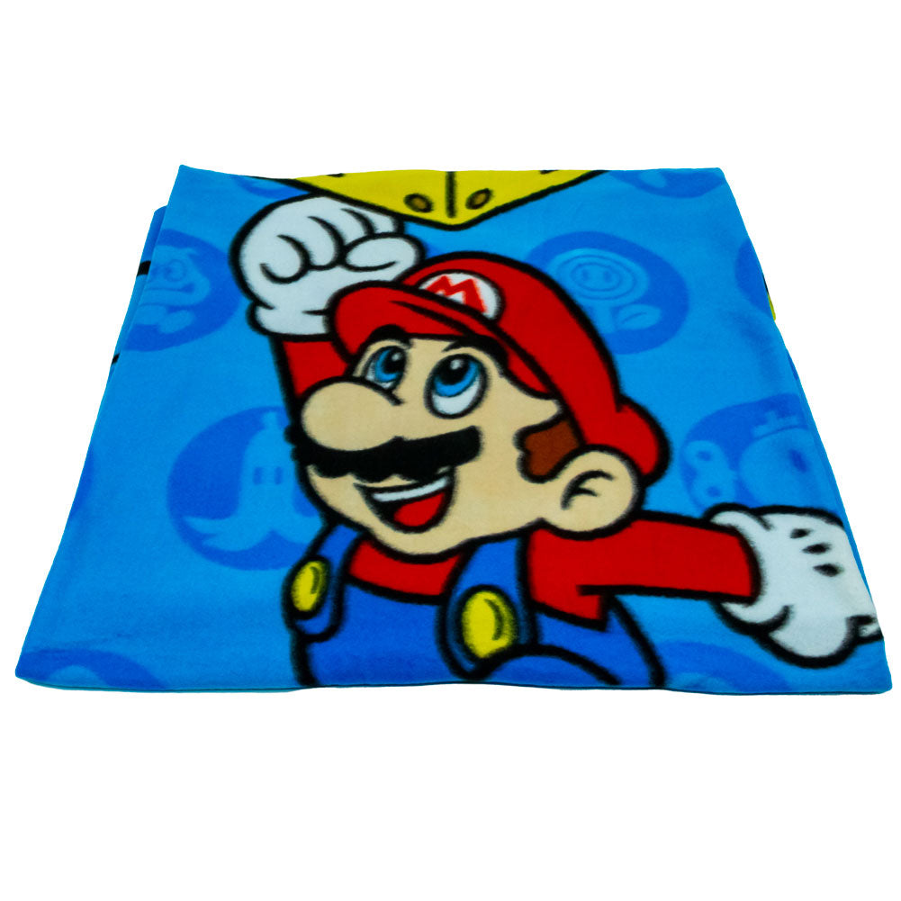 Blue-Multicoloured - Back - Super Mario Fleece Blanket