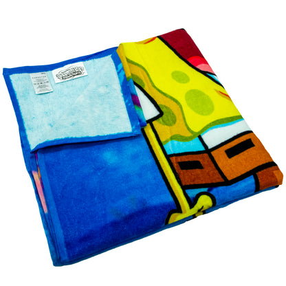 Vibrant Blue-Multicoloured - Back - SpongeBob SquarePants Beach Towel